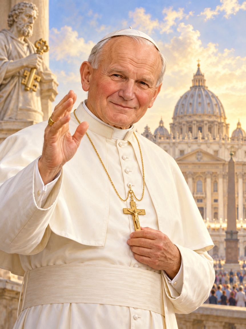 Ilustración de san Juan Pablo II